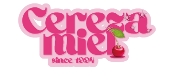 Logotipo de Cereza Miel con un diseño colorido que incluye una cereza y el texto en letras grandes.