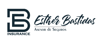 Logo de Esther Bastidas con las letras B y un diseño estilizado, acompañado del texto 'Asesor de Seguros'.